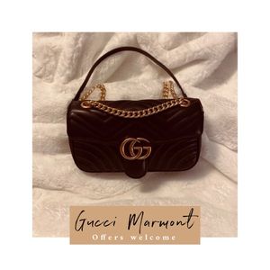 Authentic GG Marmont matelassé shoulder bag